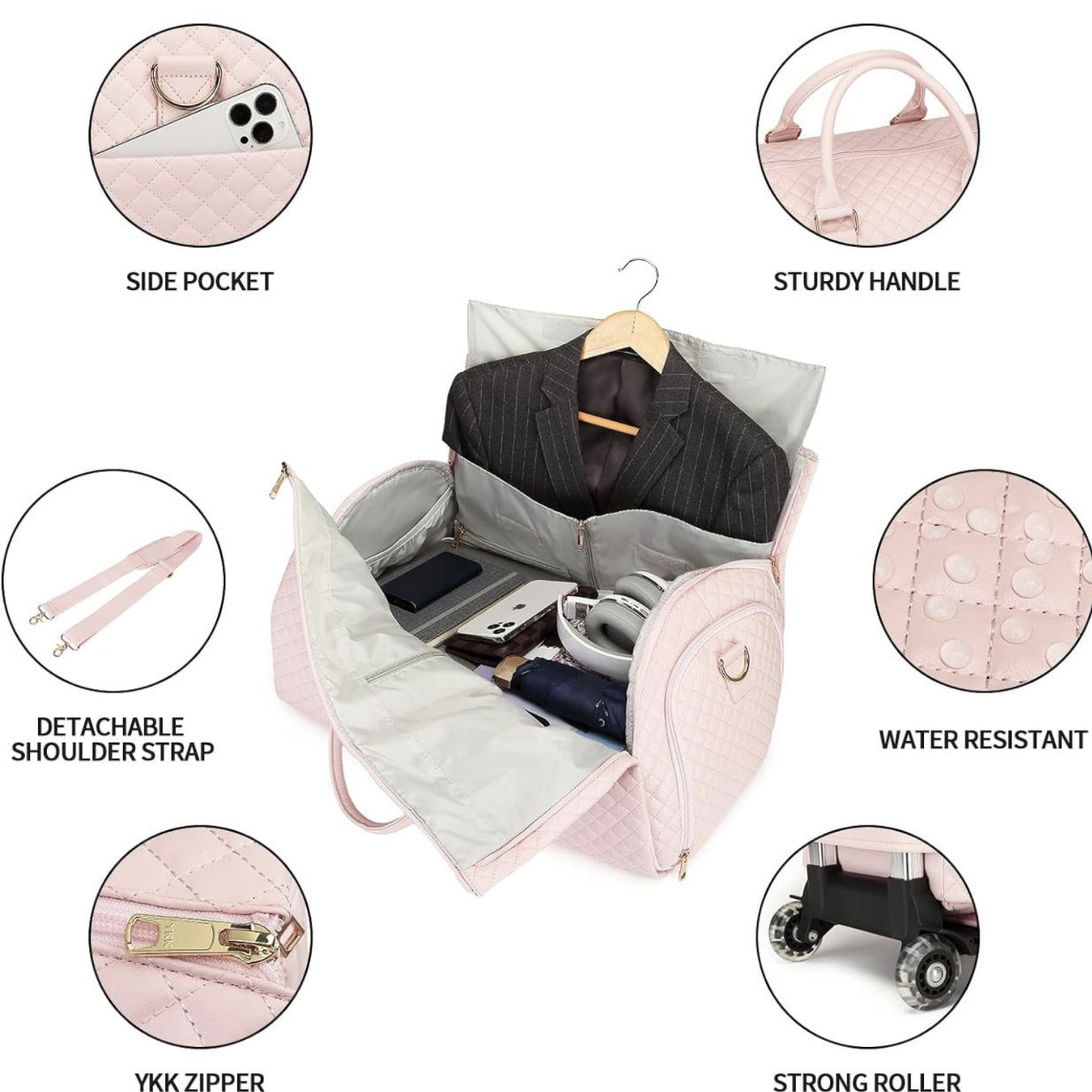Travel bag with shoe bag coat storage bag  luggage bag with carrying lever  men's and women's business trip bag