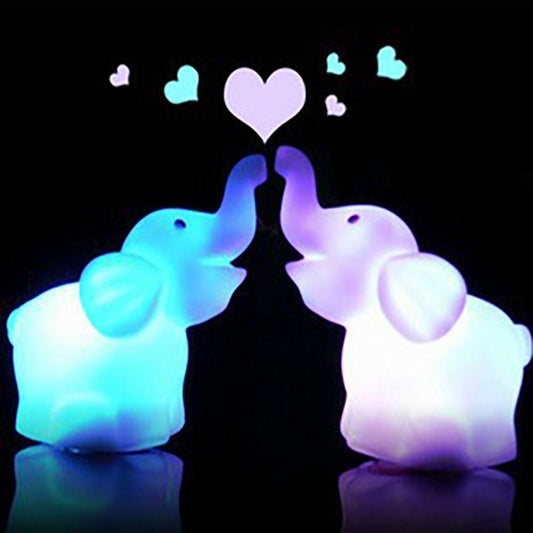 1 Pcs 7 Color Changing Elephant LED Night Light Lamp Children Gift For Kids Party Decor