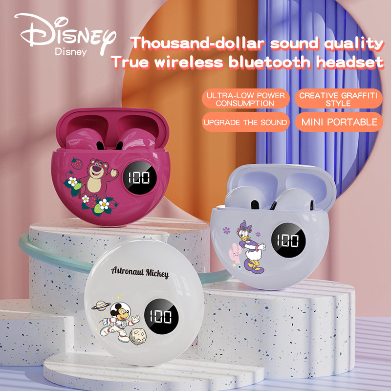 New Minnie Mickey Digital Display Bluetooth Headset Co-Branded Bluetooth Headset Apro6 Half In-Ear TWS