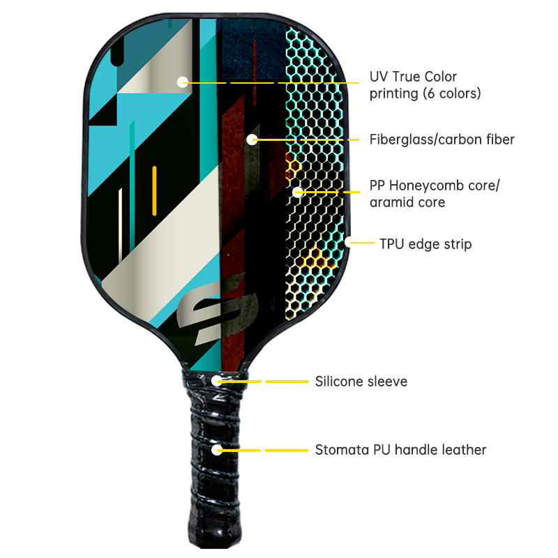 Pickleball Paddle Graphite Textured Surface For Spin USAPA Compliant Pro Pickleball Racket Raw Carbon Fiber Paddle