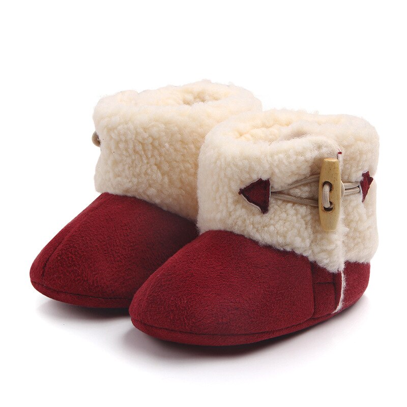 Fashion Winter Baby Boots Infant Girls Boys Warm Ankle Snow Boots Toddler Fur Plush Insole Buckle Boots Shoes