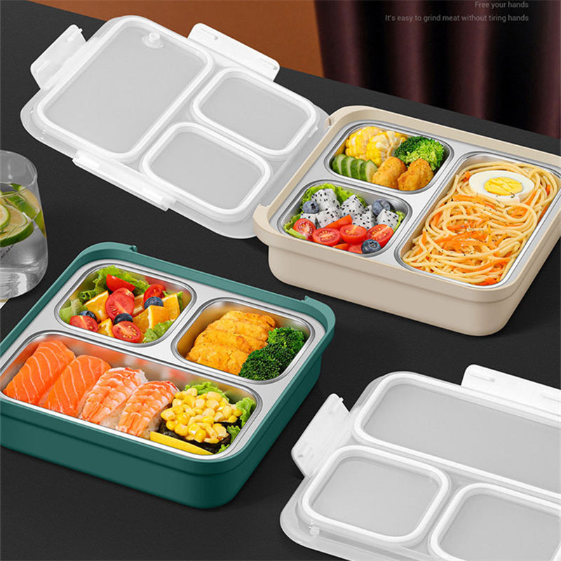 Stainless Steel Water Heating Lunch Box Compartment Double Bento Box