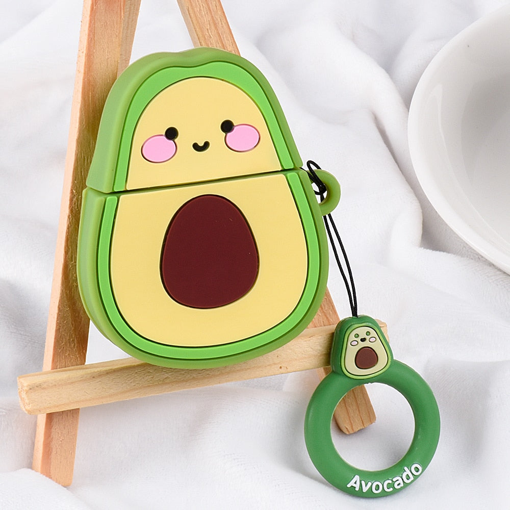 For Airpods Case 3D Avocado Pattern Silicone Case For Apple Airpods 2 1 Lovely Cute Earphone Case For Airpods Air Pods Cover