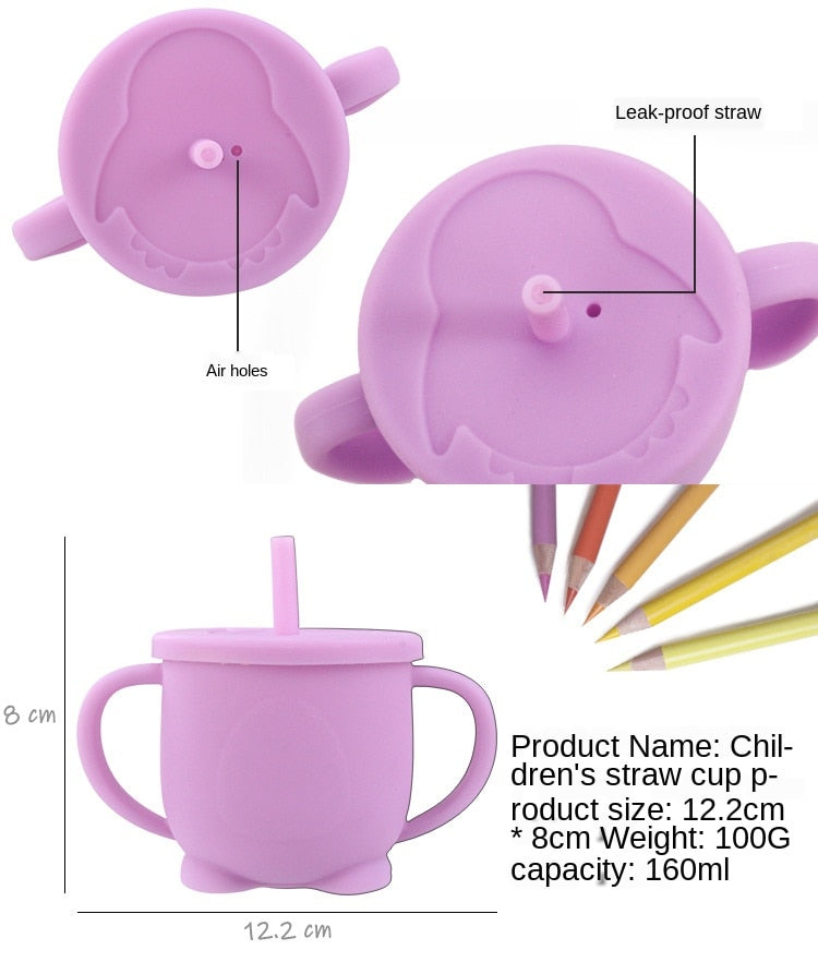 Baby Feeding Cups Baby Learning Baby Drinkware  silicone Sippy Cups For Toddlers & Kids With Silicone Sippy Cup Lids Solid