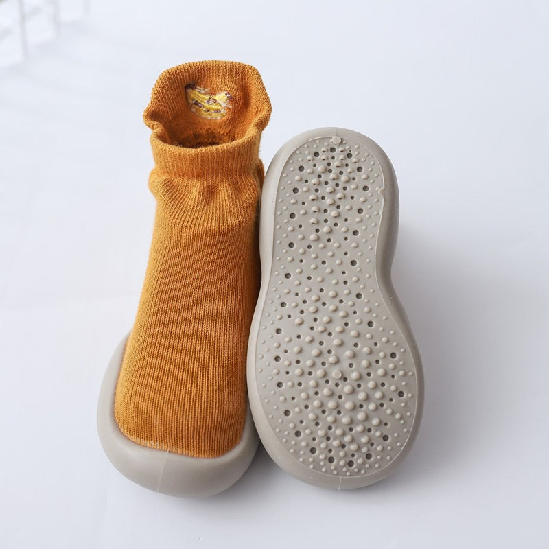 Autumn New Soft Sole Baby Walking Shoes Knitted Embroidered Baby Floor Socks Shoes Avocado Children's Socks