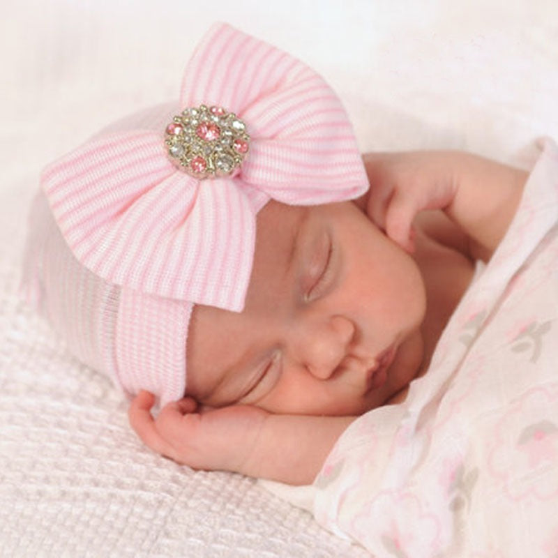 Baby Hat Big Bow Knit