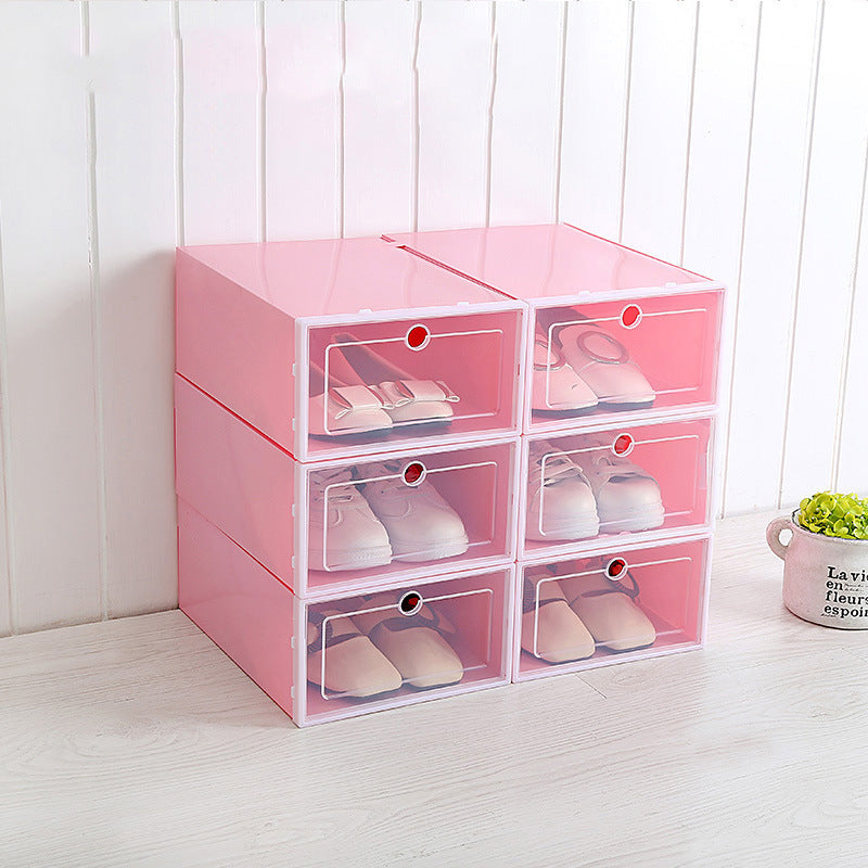 Thickened Transparent Shoe Box Plastic Shoe Box Shoe Storage Artifact Shoe Storage Box Shoe Box Flip Drawer Shoe Box