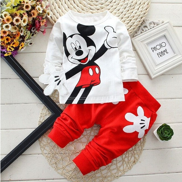 Cartoon Leisure Long Sleeved T-shirts + Pants