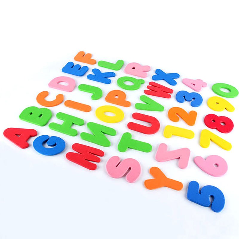 36pcs (26 Letters + 10 Number) Baby Foam Letter and Numbers Stickers Water Stickers Toy Kids Children Floating Bath Shower Toy