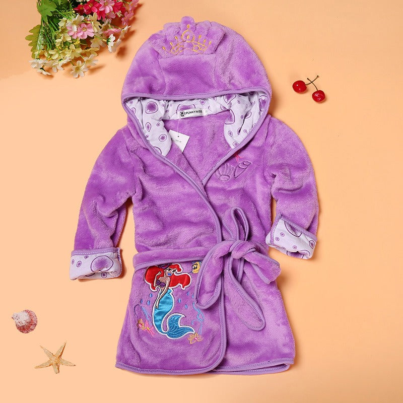 Boys And Girls Bathrobe Children's Cartoon Bathrobe Multi-Color Home Robe