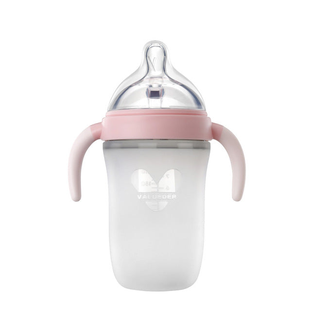 VALUEDER Baby Wide- Neck Pink and Blue Soft Silicone Feeding Bottle with New Designed Natural Nipple