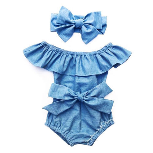 Baby Girls Front Bowknot Bodysuit