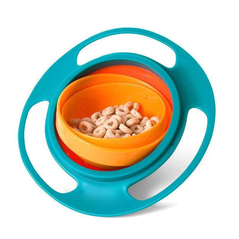 Baby Feeding Dish Cute Baby Gyro Bowl Universal 360 Rotate Spill-Proof Bowl Baby Food Feeding Boxes