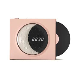 Creative Retro CD Design Bluetooth 3D Stereo Speaker Desktop Moon Lamp Clock Half Moon Starry Sky Atmosphere Night Light