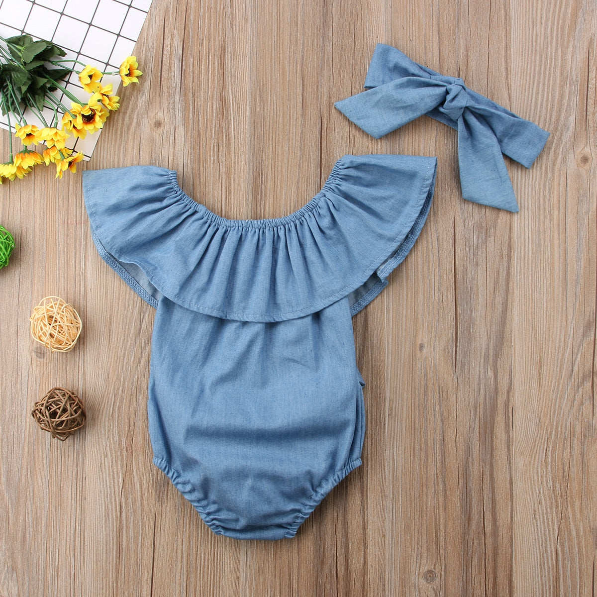 Baby Girls Front Bowknot Bodysuit