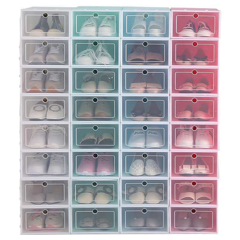 Thickened Transparent Shoe Box Plastic Shoe Box Shoe Storage Artifact Shoe Storage Box Shoe Box Flip Drawer Shoe Box