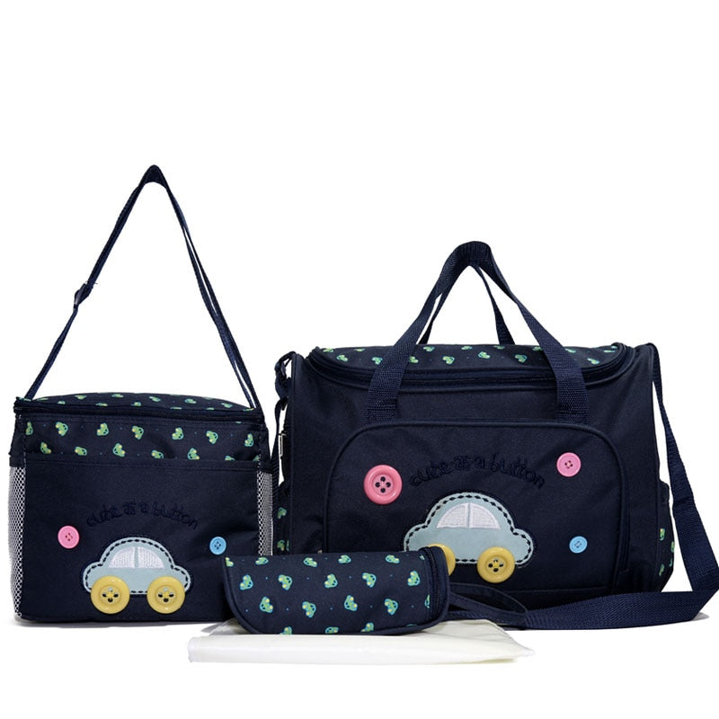 4 Pieces/Set Fashion Infant Baby Nappy Bag, Mommy Maternity Bags Large Capacity Baby Bag Stroller Hobos Desinger Nursing Bag