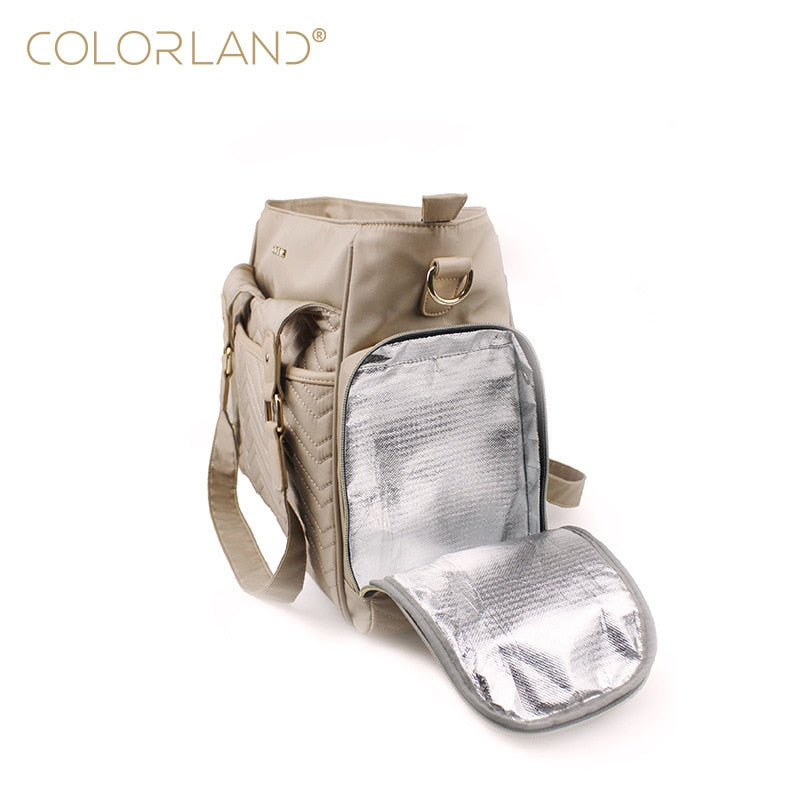 COLORLAND Diaper Bags Polyester Large Capacity Shoulder Waterproof Nappy Changing Bag Baby Stroller Bags for Maternity Mom