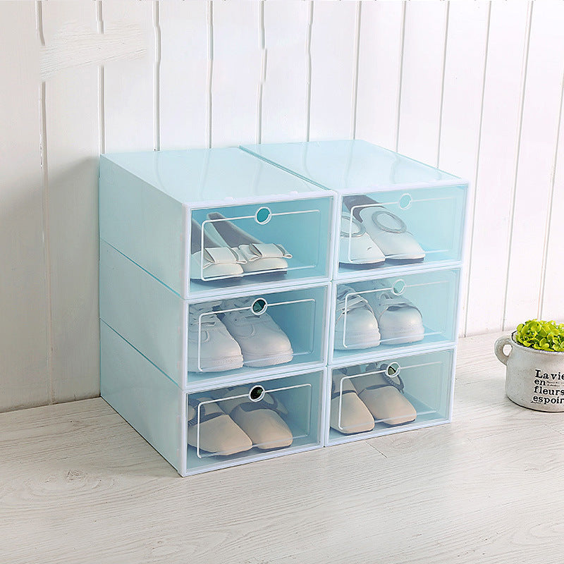 Thickened Transparent Shoe Box Plastic Shoe Box Shoe Storage Artifact Shoe Storage Box Shoe Box Flip Drawer Shoe Box