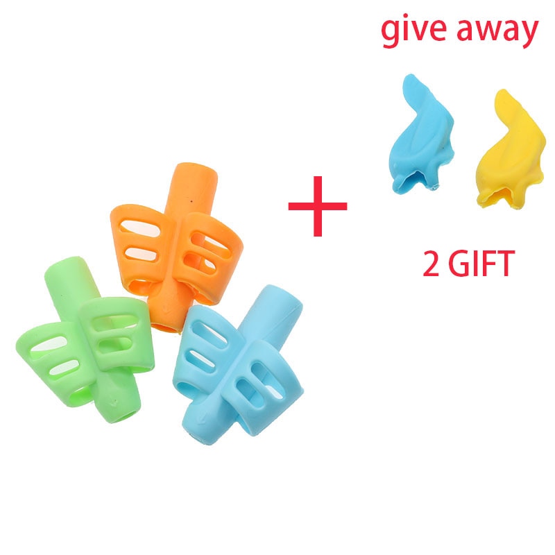 Two-Finger Pen Holder Silicone Baby Learning Writing Tool Correction Device Pencil Set Stationery 3 Piece Set Gift 2 Piece Fish