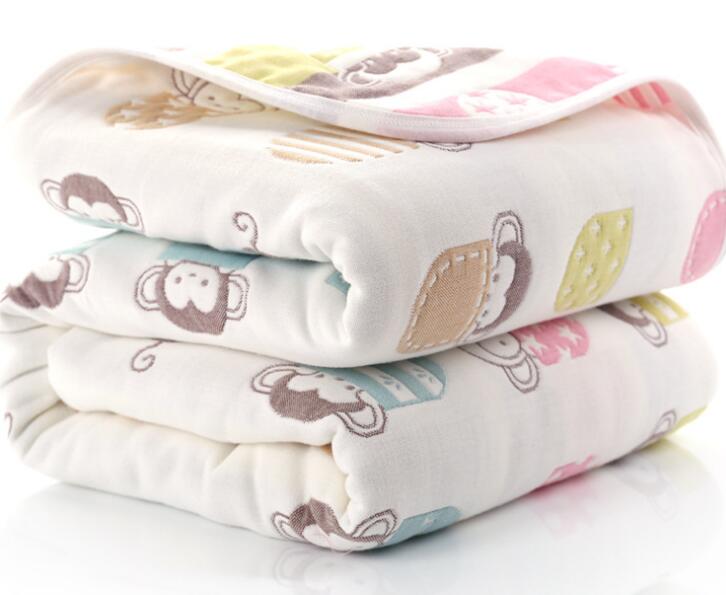 Baby Blankets Newborn Muslin Cotton 6 Layers Thick Swaddle Kids Receiving Blankets Children Cover Bedding