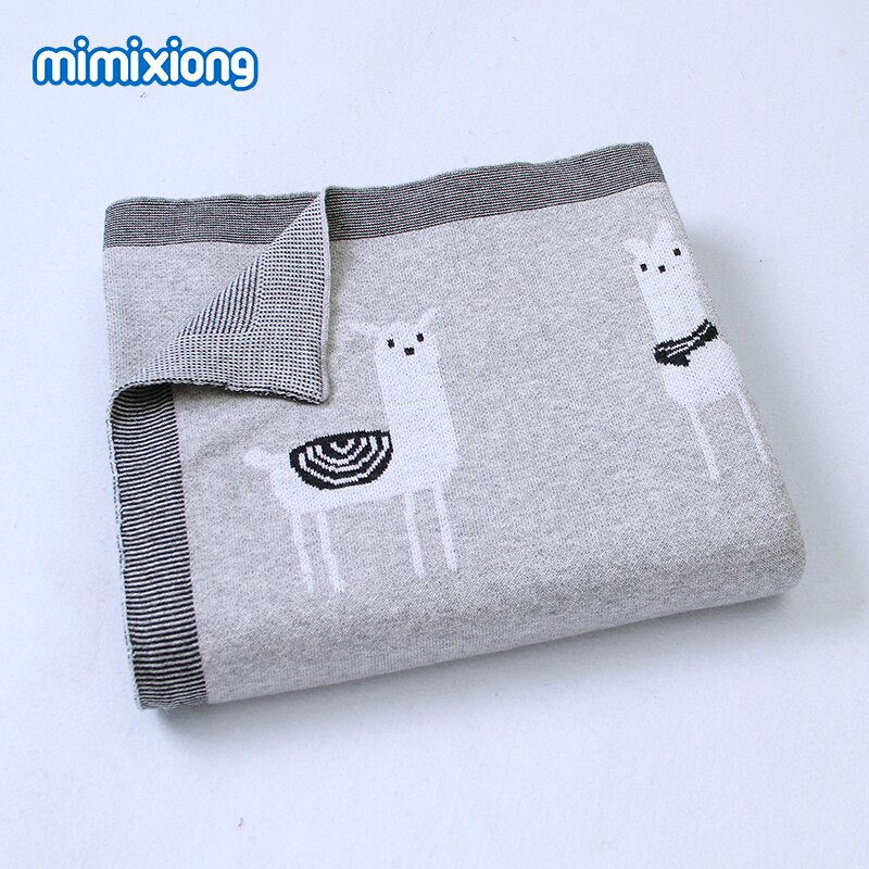Baby Blankets Newborn Knitted Cartoon Swaddle Wrap Soft Toddler Infant Sofa Crib Bedding Quilts 100*80cm Children Stroller Cover