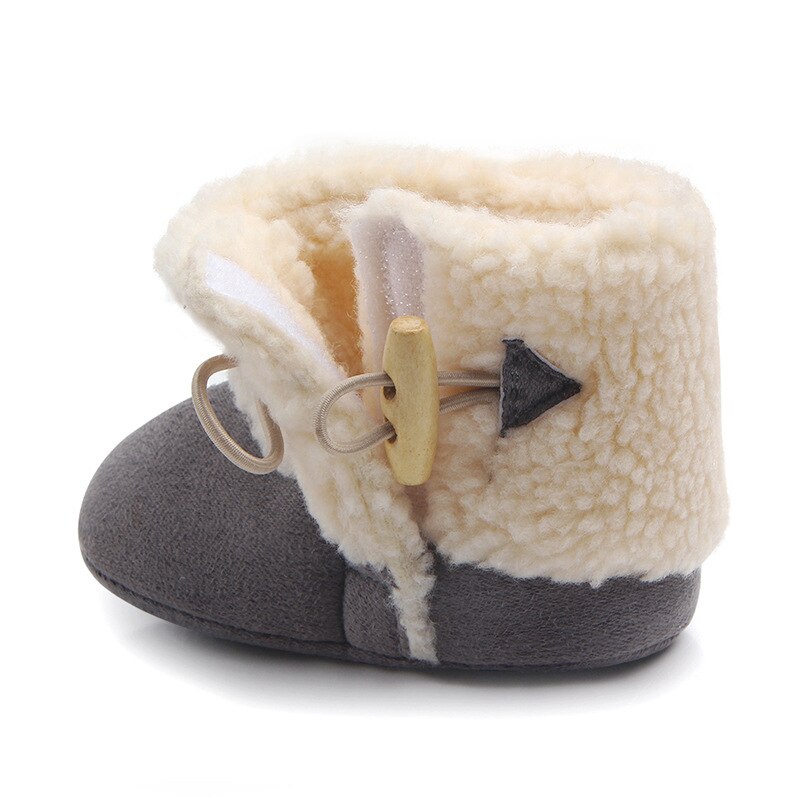 Fashion Winter Baby Boots Infant Girls Boys Warm Ankle Snow Boots Toddler Fur Plush Insole Buckle Boots Shoes