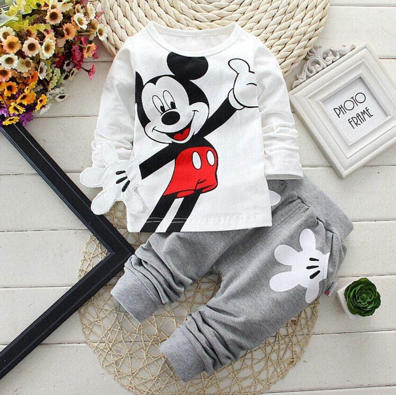 Cartoon Leisure Long Sleeved T-shirts + Pants