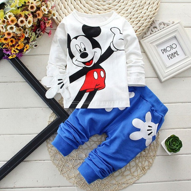 Cartoon Leisure Long Sleeved T-shirts + Pants