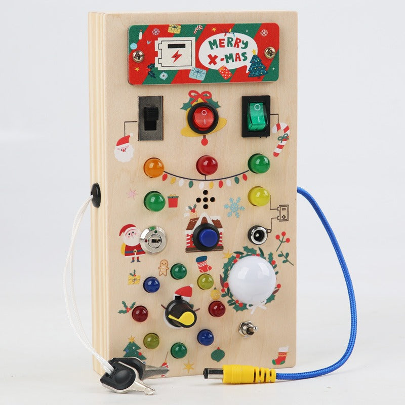 Early Learning Montessori Busy Board with LED Light Switch Control
