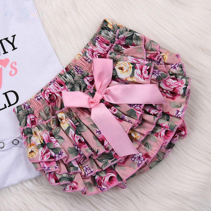 Bodysuits+Floral PP Shorts+Headband