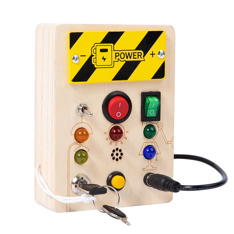 Early Learning Montessori Busy Board with LED Light Switch Control