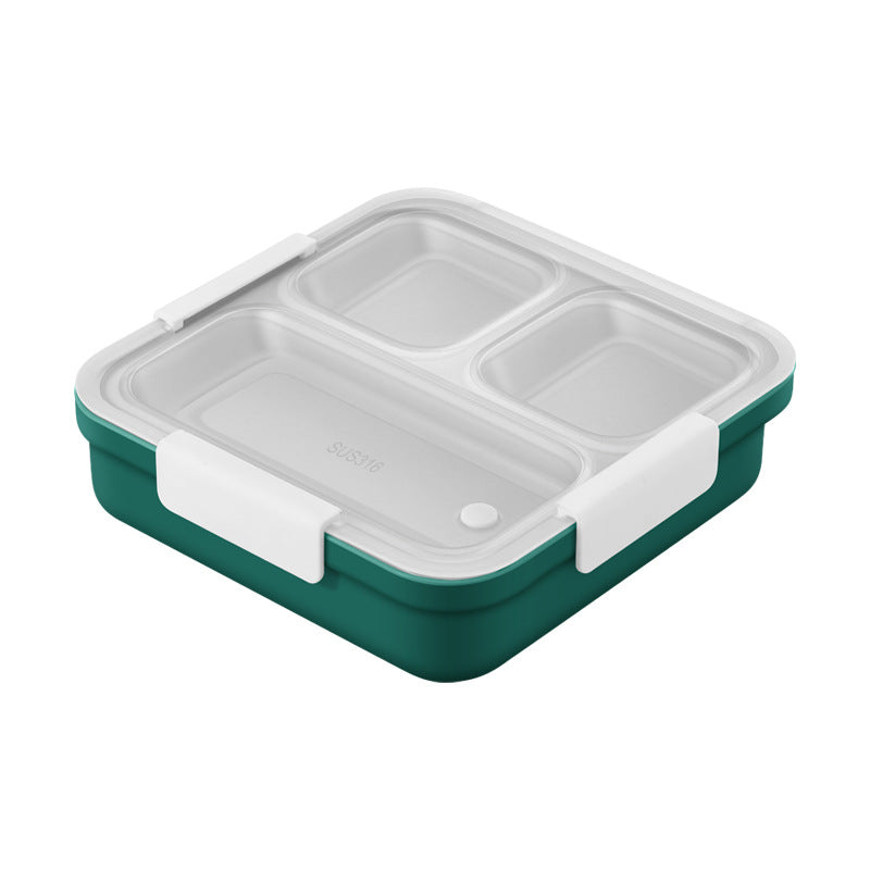 Stainless Steel Water Heating Lunch Box Compartment Double Bento Box