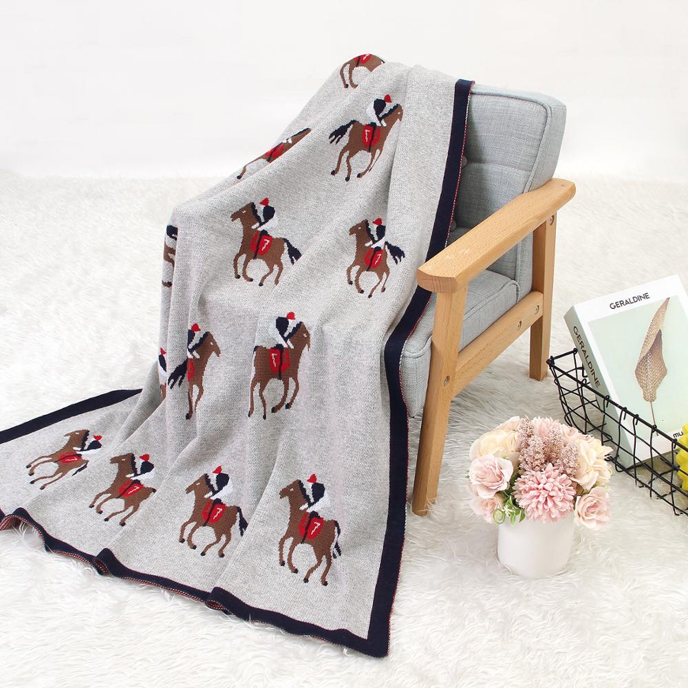 Baby Blankets Knitted Newborn Cute Cartoon Soft Warm Swaddle Kids Bath Towels 100*80cm Toddler Infantil Stroller Bedding Blanket