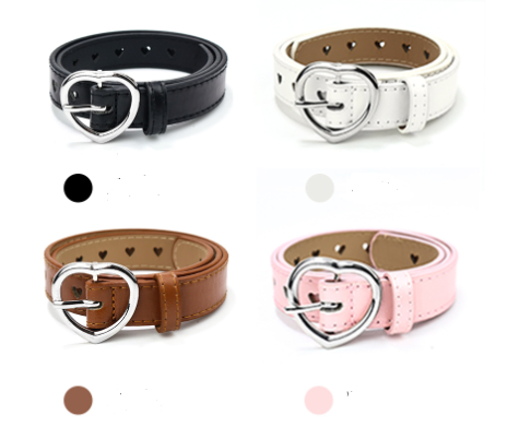 Hot selling children's punk belt, student boys and girls, jeans with heart-shaped hollowed out heart belt, female