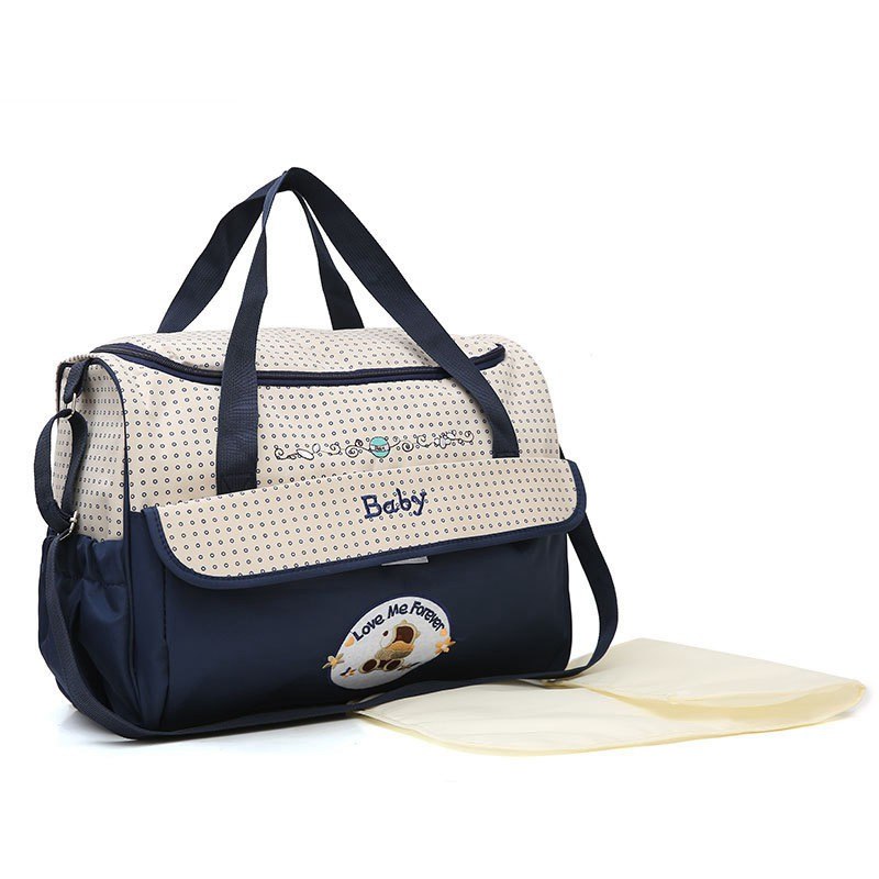 MOTOHOOD 38*18*30cm 5pcs Baby Diaper Bag Sets changing Nappy Bag For Mom Multifunction Stroller Tote Bag Organizer