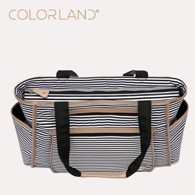 Black White Stripes Baby Diaper Bag Organizer