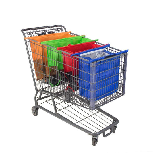 Shopping Bag Grocery Grab Shopping Bags Foldable Tote Eco-friendly Reusable Supermarket Bags 4pcs/set