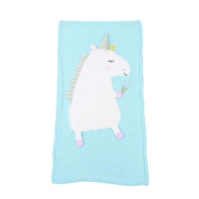 60*120cm Baby Blankets Infant Kids Unicorn animal Soft Warm knit Swaddle Kids Bath Towel Lovely Newborn Baby Bedding Props