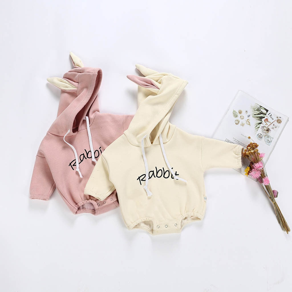 Rabbit Letter Sweatshirt Bodysuit