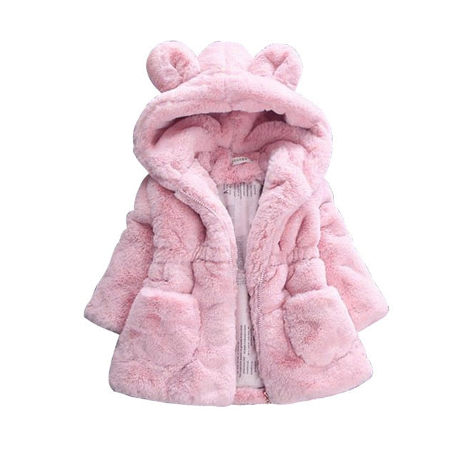 Winter Baby Girls Clothes Faux Fur Fleece Coat