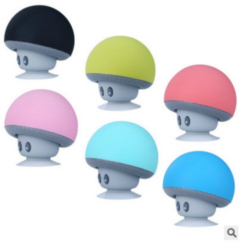 Cartoon small mushroom head Bluetooth sound box silicon rubber sucker desktop loudspeaker portable mobile phone bracket sound