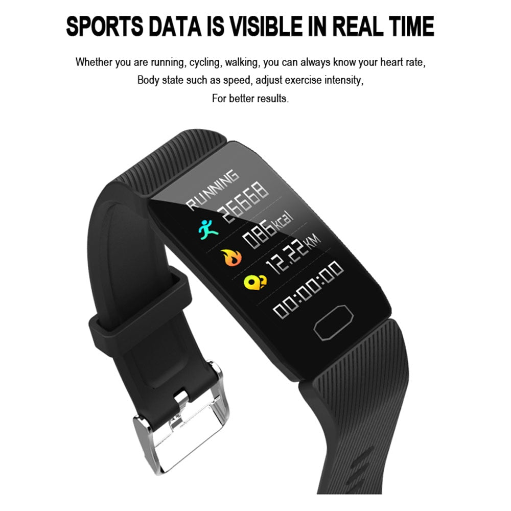 1.14 Smart Band Weather Display Blood Pressure Heart Rate Monitor Fitness Tracker Smart Watch Bracelet Waterproof Men Women Kids