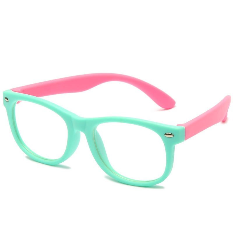 HOOLDW Anti blue Light Kids Glasses Children Square Optical Frame Eyeware Boy Girls Square Computer Transparent Eyeglasses UV400