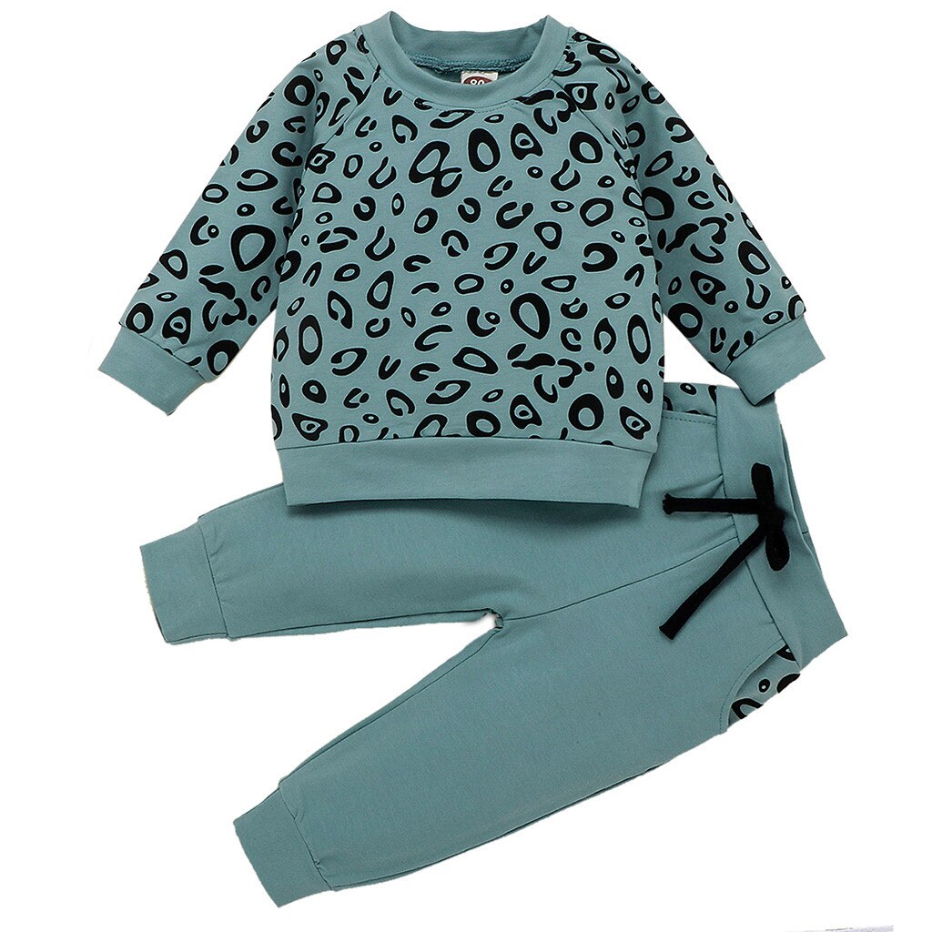 Leopard Print Long Sleeve Loose T and Pants