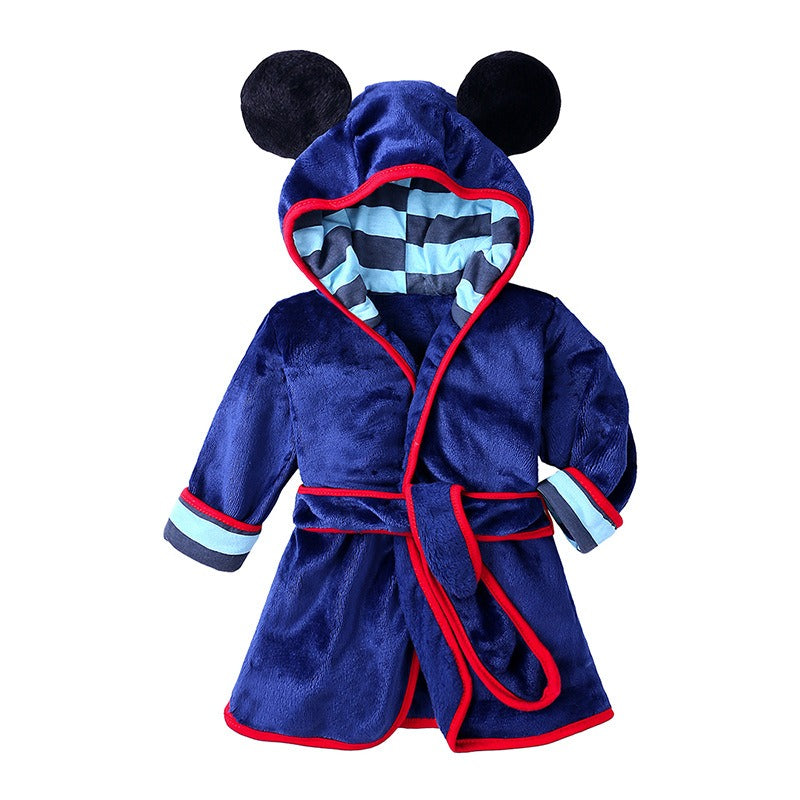 Boys And Girls Bathrobe Children's Cartoon Bathrobe Multi-Color Home Robe