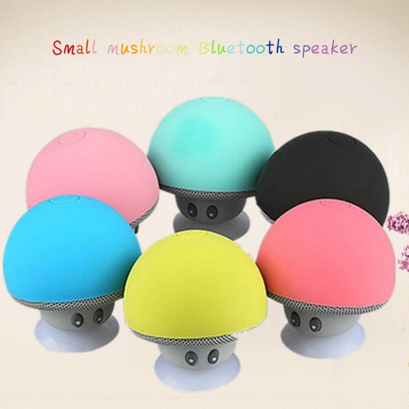 Cartoon small mushroom head Bluetooth sound box silicon rubber sucker desktop loudspeaker portable mobile phone bracket sound