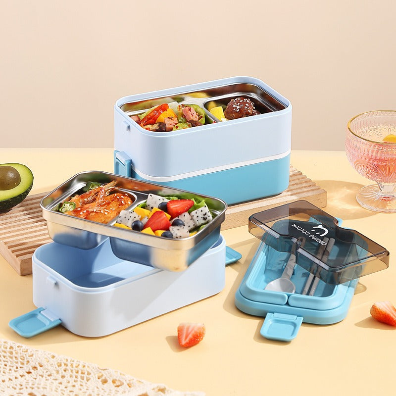 304 stainless steel bento 3 layer heating, microwave sealed and insulated lunch box