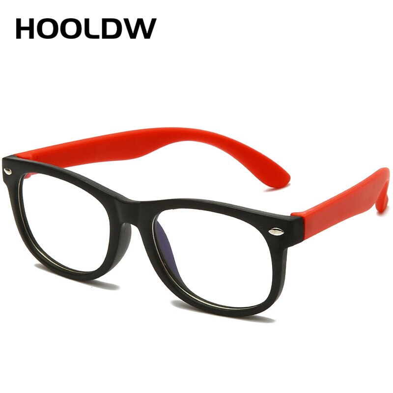 HOOLDW Anti blue Light Kids Glasses Children Square Optical Frame Eyeware Boy Girls Square Computer Transparent Eyeglasses UV400