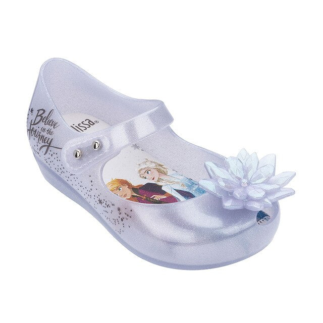 Mini Melissa Princess Jelly Shoes Ultragirl + Snow Girl Sandals NEW Baby Shoes Melissa Sandals Kids Non-slip Sandal